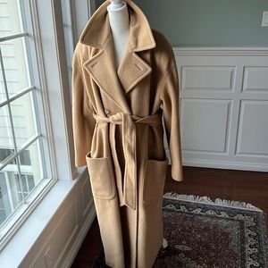 Ann Klein vintage camel hair/wool long wrap coat